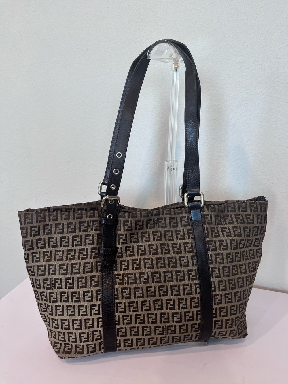 FENDI ZUCCHINO MONOGRAM CANVAS HANDBAG - Picture 3 of 12